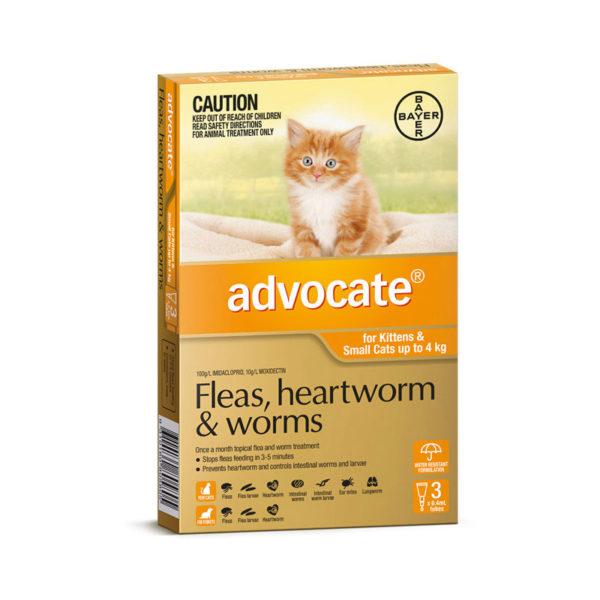Advocate Orange Spot-On for Kittens & Small Cats - 3 Pack 1