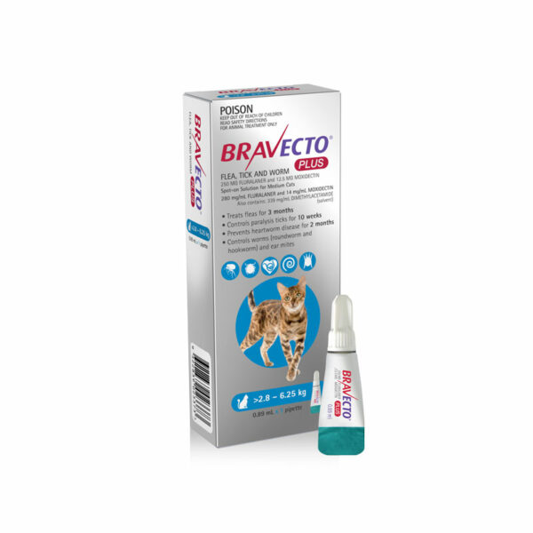 Bravecto Plus Blue Spot-On for Medium Cats