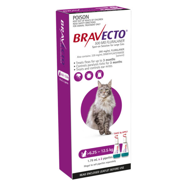 Bravecto Purple Spot-on for Large Cats - 2 Pack 1