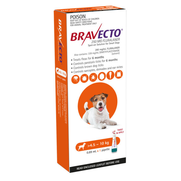 Bravecto Orange Spot-On for Small Dogs - Single 1