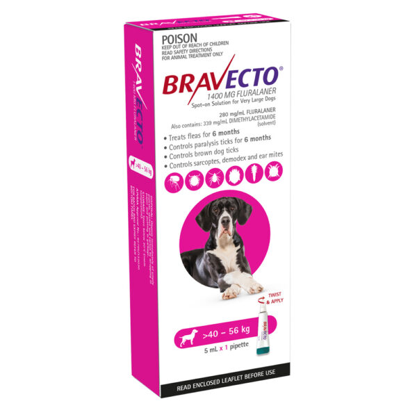 Bravecto Pink Spot-On for Very Large Dogs - Single 1