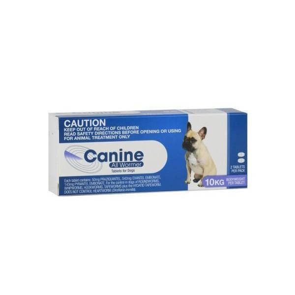 Canine All Wormer 10kg - 2 Tablets