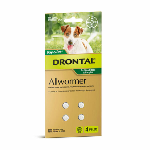 Drontal Allwormer Tablets for Puppies & Small Dogs - 4 Pack