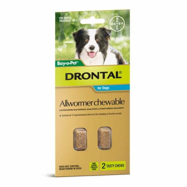 Drontal Allwormer Chews for Dogs (up to 10kg) - 2 Pack