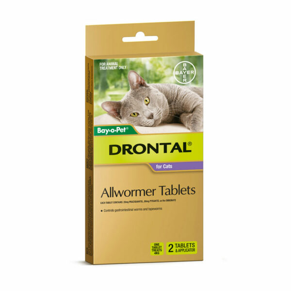 Drontal Allwormer Tablets for Cats (up to 4kg) - 2 Pack