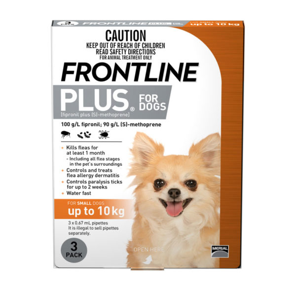 Frontline Plus Orange Spot-On for Small Dogs - 3 Pack 1