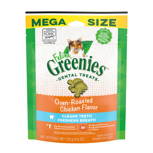 Feline Greenies Oven-Roasted Chicken Dental Cat Treats 130g 1
