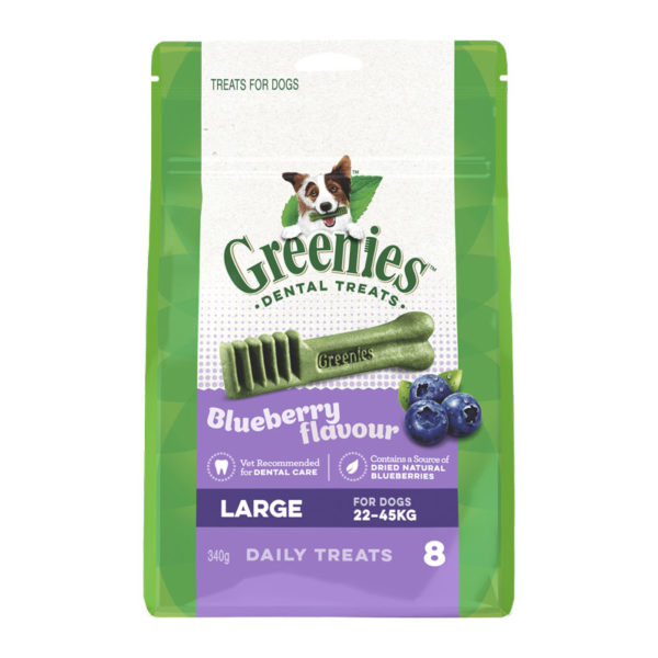 Greenies Blueberry Large Dental Treats for Dogs - 8 Pack 1