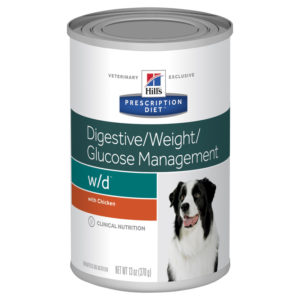Hills Prescription Diet Canine w/d Digestive/Weight/Glucose Management Chicken Flavour 370g x 12 Cans