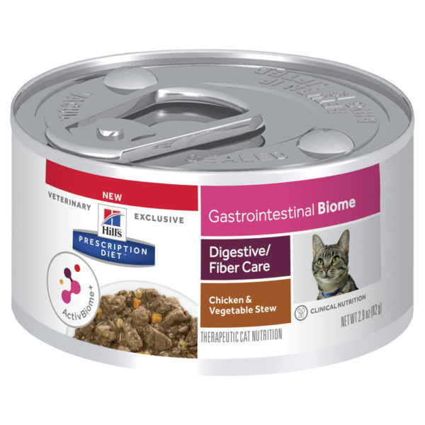 Hills Prescription Diet Feline Gastrointestinal Biome Digestive/Fibre Care Chicken & Vegetable Stew 82g x 24 Cans