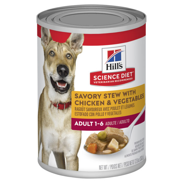 Hills Science Diet Adult Dog Savoury Stew with Chicken & Vegetables 363g x 12 Cans 1