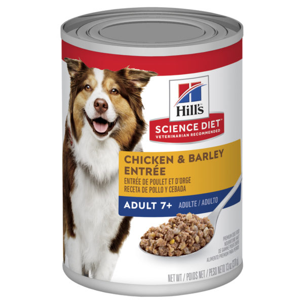 Hills Science Diet Adult Dog 7+ Chicken & Barley Entree 370g x 12 Cans