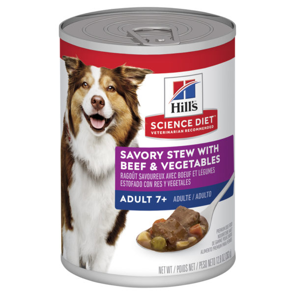 Hills Science Diet Adult Dog 7+ Savoury Stew with Beef & Vegetables 363g x 12 Cans 1