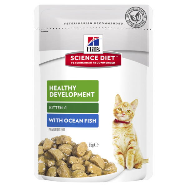 Hills Science Diet Kitten Healthy Development with Ocean Fish 85g x 12 Pouches 1