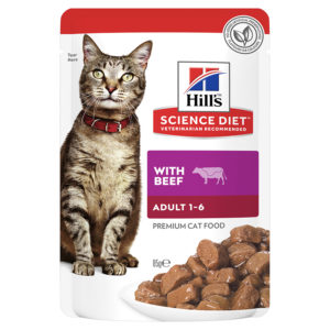 Hills Science Diet Adult Cat with Beef 85g x 12 Pouches