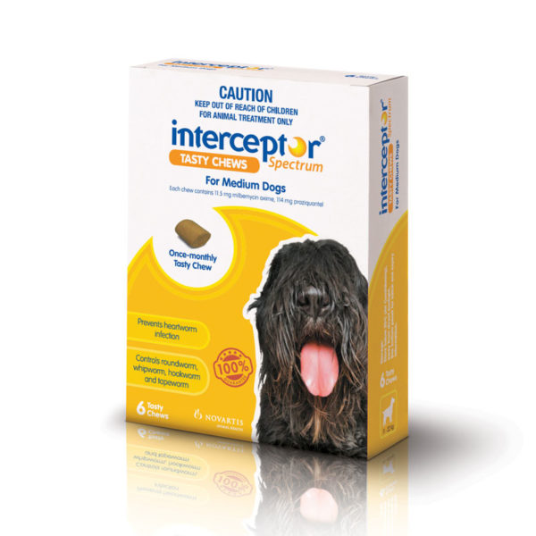Interceptor Spectrum Yellow Chews for Medium Dogs - 6 Pack 1