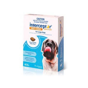 Interceptor Spectrum Blue Chews for Large Dogs - 6 Pack