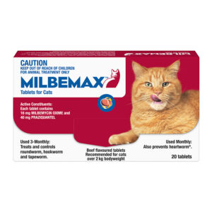 Milbemax Allwormer Tablets for Cats (2-8kg) - 20 Pack