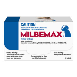 Milbemax Allwormer Tablets for Dogs (5-25kg) - 50 Pack
