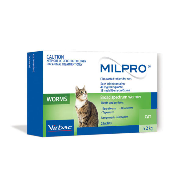 MILPRO Allwormer Tablets for Cats - 2 Tablets 1