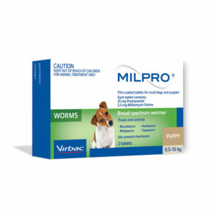 MILPRO Allwormer Tablets for Small Dogs and Puppies - 2 Tablets