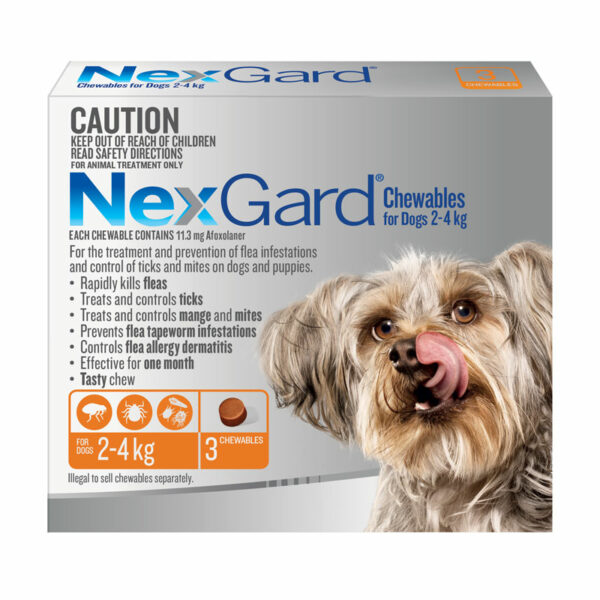 NexGard Orange Chews for Small Dogs (2-4kg) - 3 Pack 1
