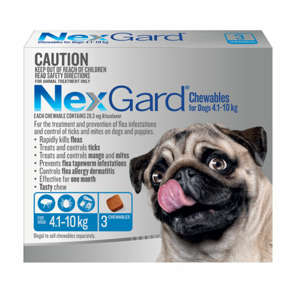 NexGard Blue Chews for Medium Dogs (4.1-10kg) - 3 Pack 1