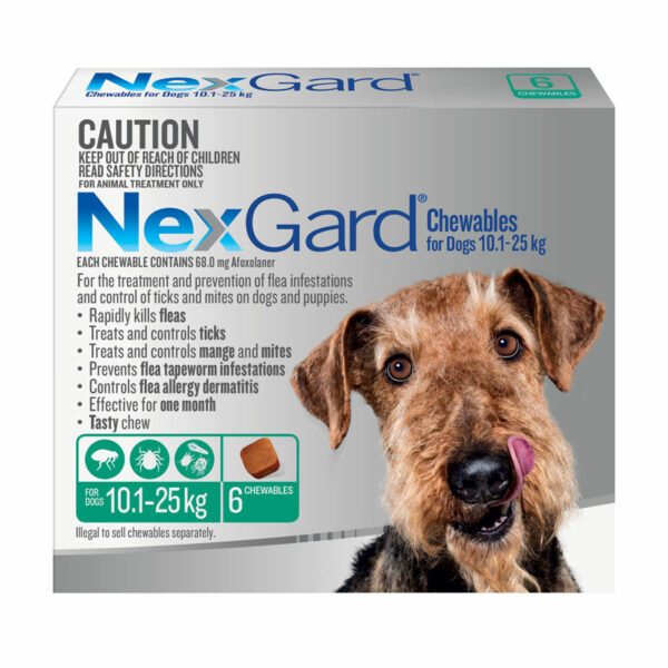 NexGard Green Chews for Large Dogs (10.1-25kg) - 6 Pack 1