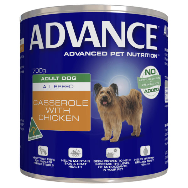 Advance Adult Dog All Breed Casserole with Chicken 700g x 12 Cans 1