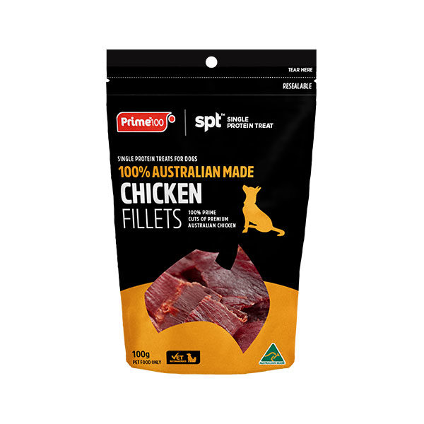 Prime100 SPT Single Protein Dog Treats Chicken Fillets 100g