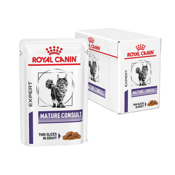 Royal Canin Vet Diet Feline Mature Consult Wet Cat Food 12 x 85g Pouches 1