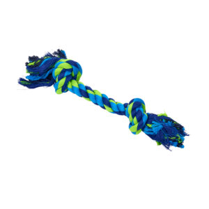 Buster Colour Dental Rope Dog Toy 2-Knot Blue/Lime Medium