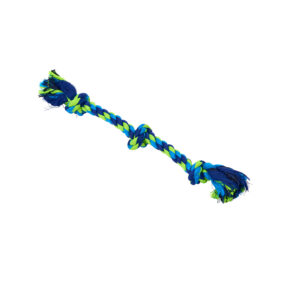 Buster Colour Dental Rope Dog Toy 3-Knot Blue/Lime X-Small
