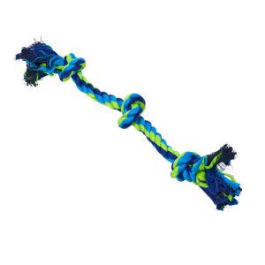 Buster Colour Dental Rope Dog Toy 3-Knot Blue/Lime Small