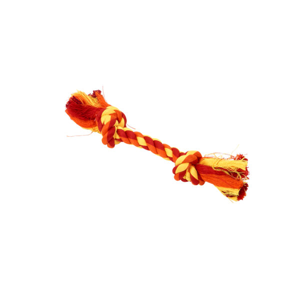 BUSTER Colour Dental Rope Dog Toy 2-Knot Red/Orange/Yellow X-Small 1