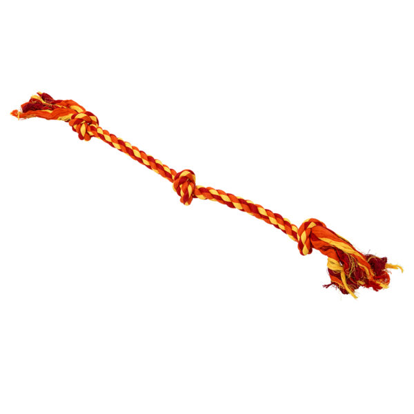 BUSTER Colour Dental Rope Dog Toy 3-Knot Red/Orange/Yellow X-Large 1