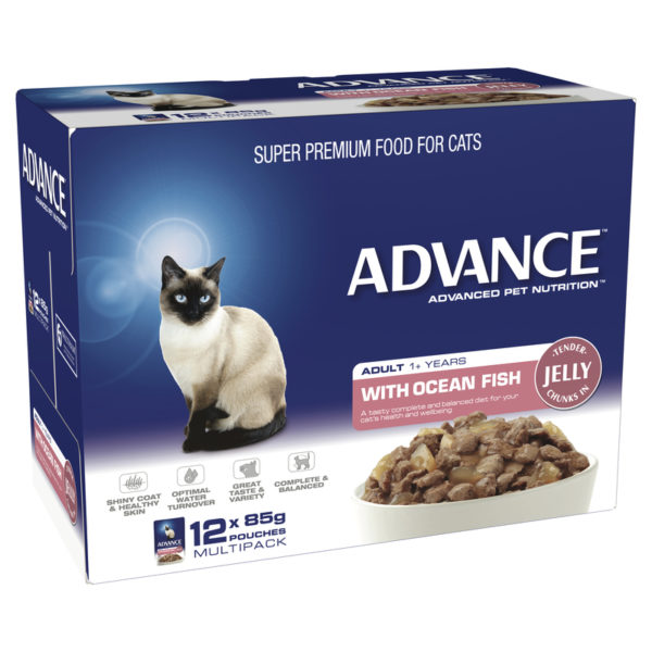 Advance Adult Cat with Ocean Fish in Jelly 85g x 12 Pouches 1