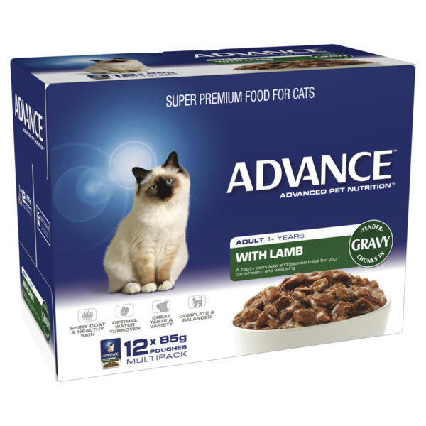 Advance Adult Cat with Lamb in Gravy 85g x 12 Pouches 1