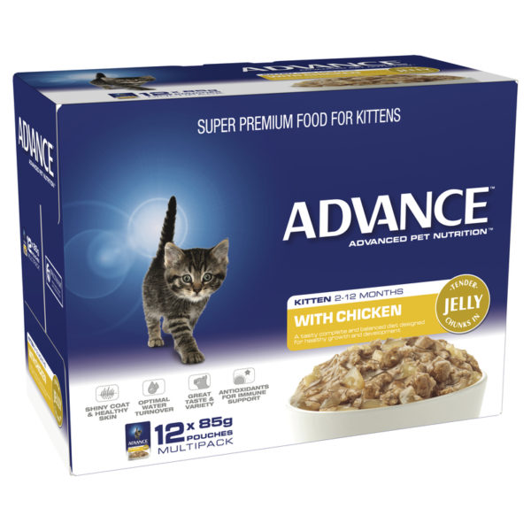 Advance Kitten with Chicken in Jelly 85g x 12 Pouches 1